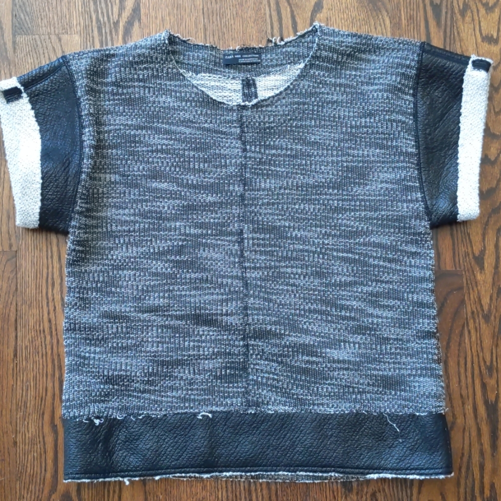 Zara distressed cropped pullover